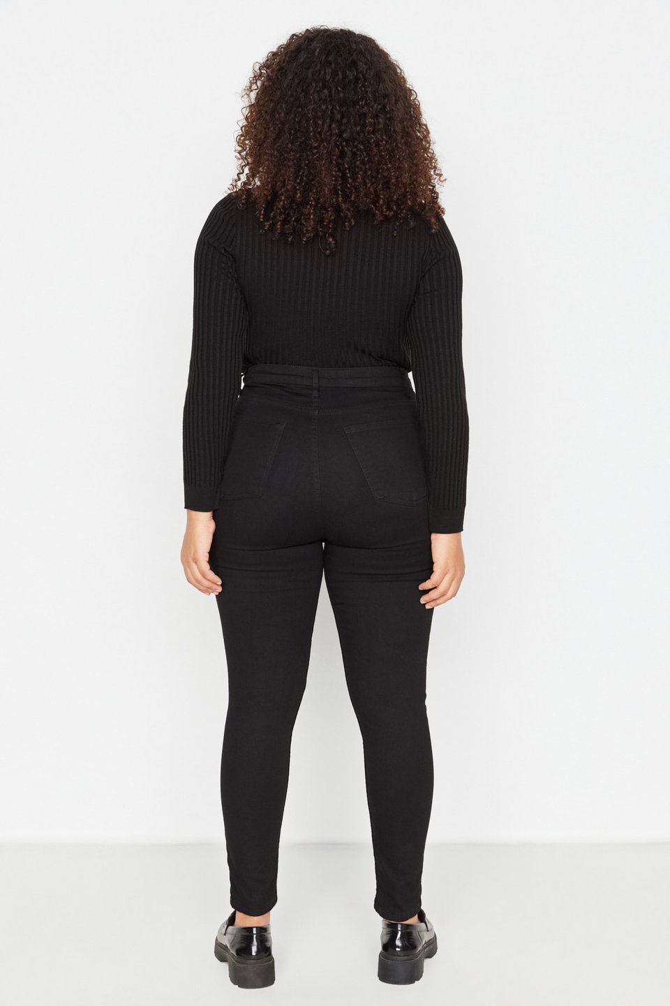 Non-Fading High Waist Stretchy Plus Size Skinny Jeans Tbbaw23Cj00061