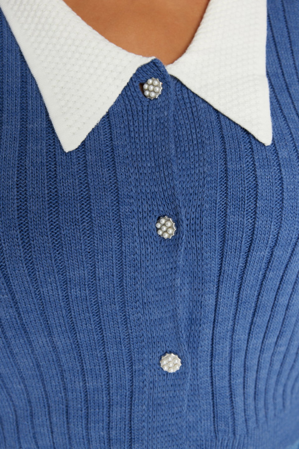 Ribbed Collar Detailed Buttoned Knitwear Cardigan Tbbaw23Av00084