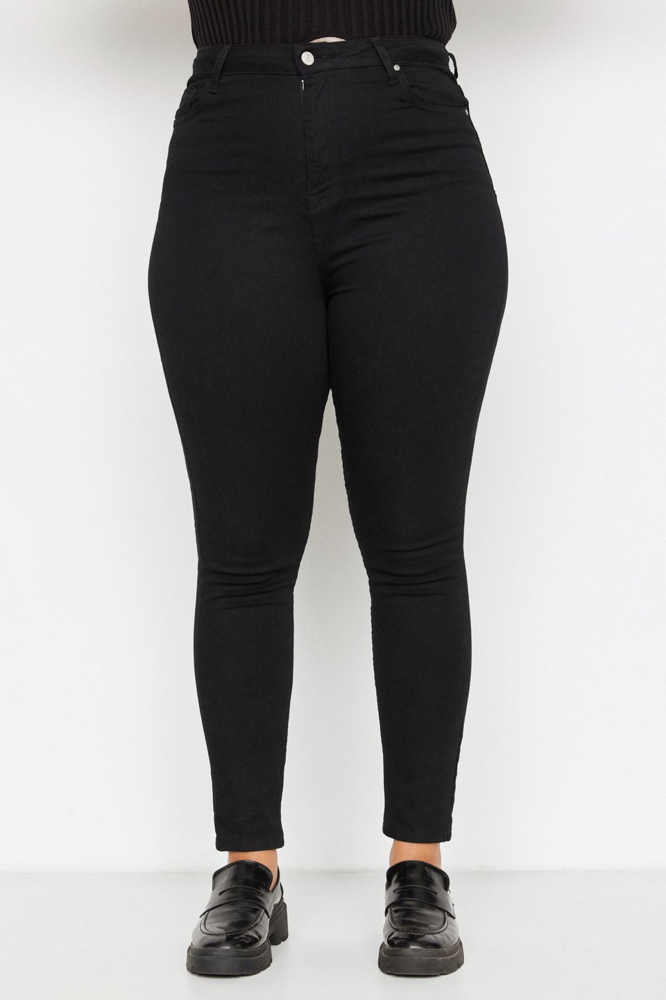 Non-Fading High Waist Stretchy Plus Size Skinny Jeans Tbbaw23Cj00061