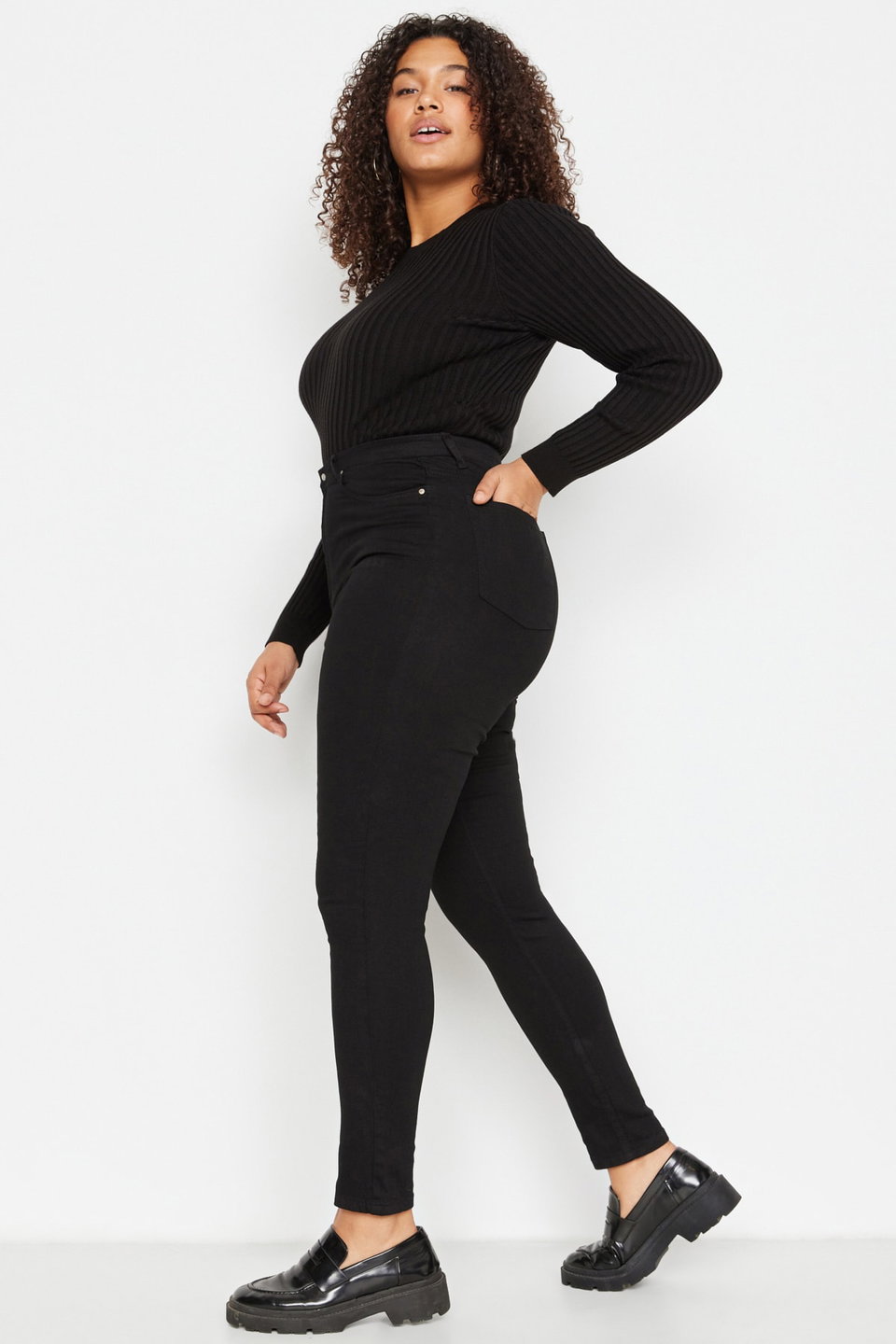 Non-Fading High Waist Stretchy Plus Size Skinny Jeans Tbbaw23Cj00061