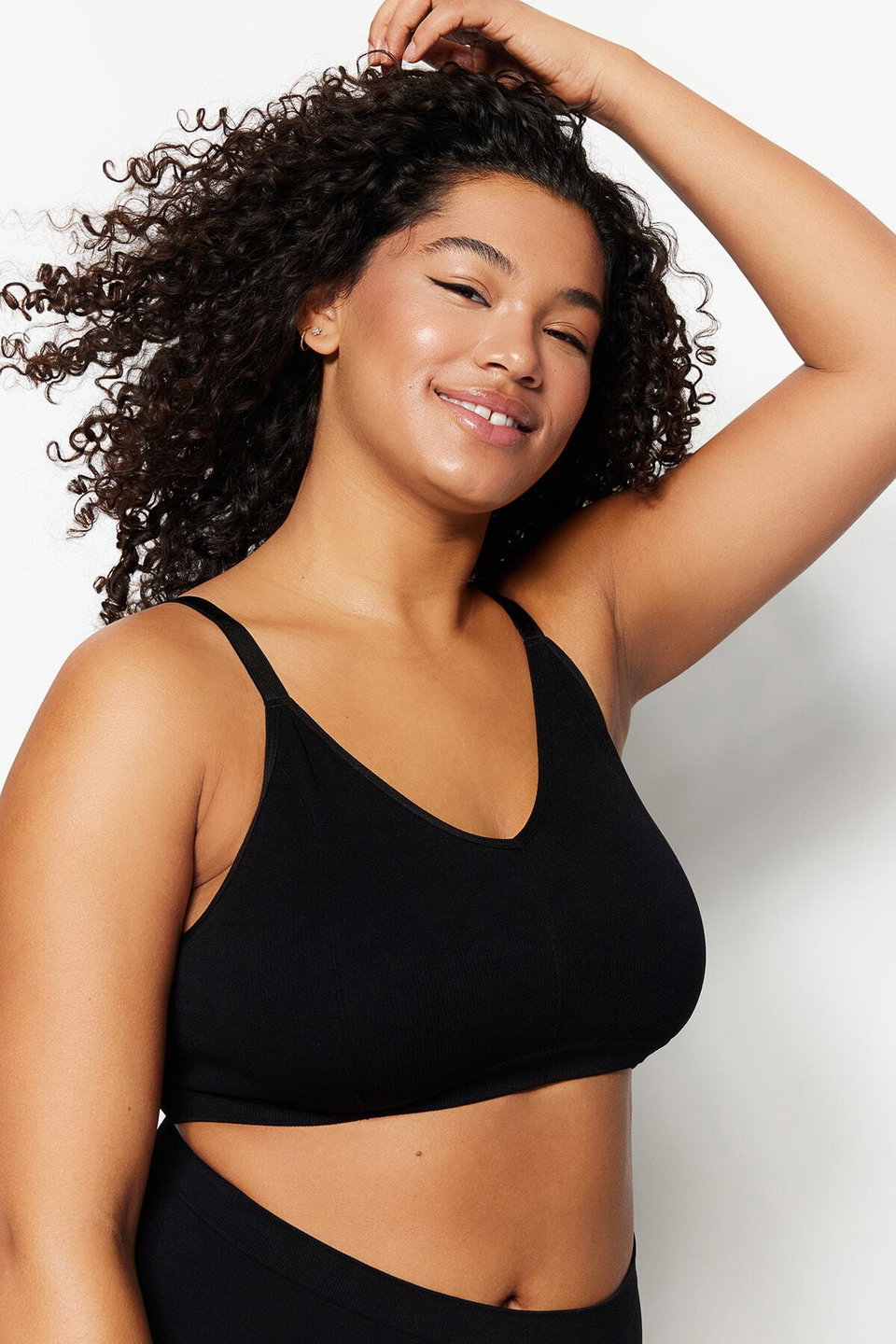 Strap Seamless/Seamless Wire Free Cupless Stretchy Bralette Knitted Plus Size Bra Tbbss23Cw00001
