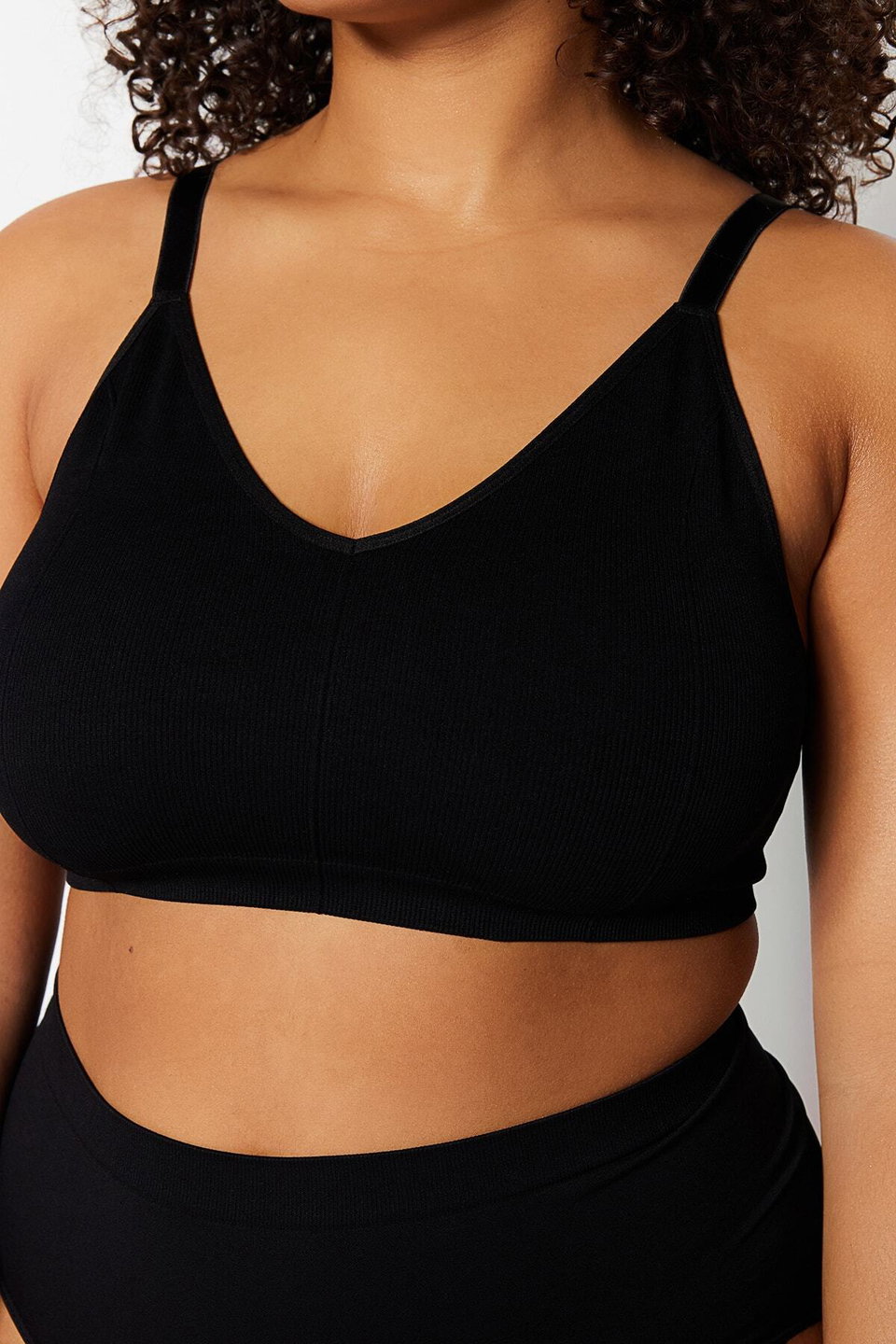 Strap Seamless/Seamless Wire Free Cupless Stretchy Bralette Knitted Plus Size Bra Tbbss23Cw00001
