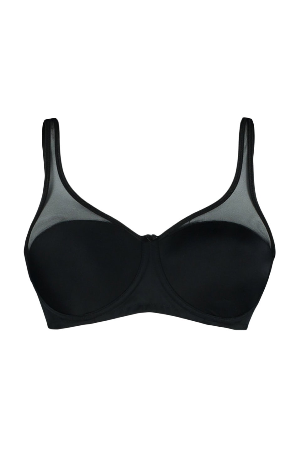 Fixed Cup Underwire Mesh Detailed Gathering Ironable Plus Size Bra Tbbaw23Cw00004