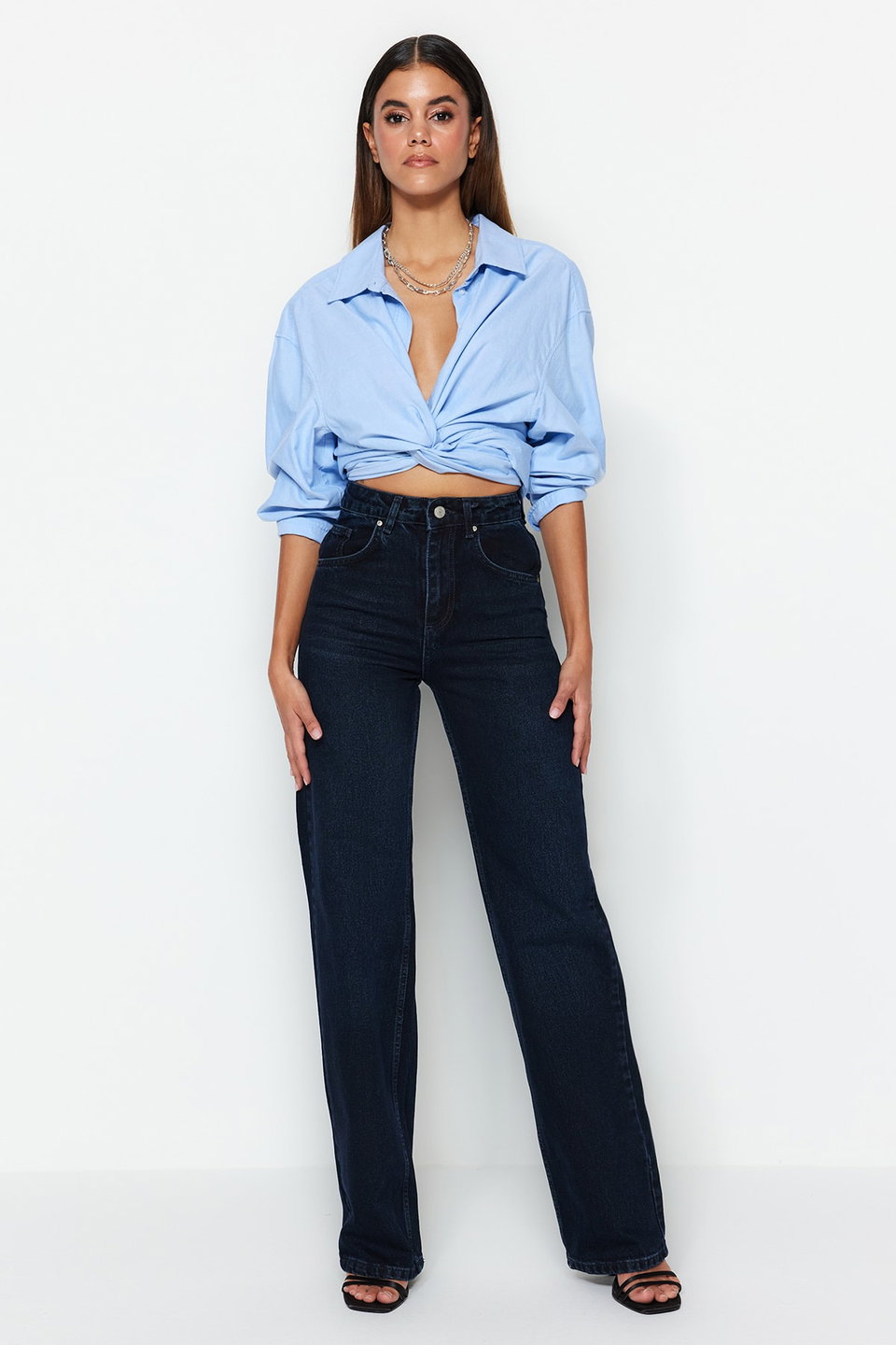 Midnight High Waist Wide Leg Jeans TWOSS23JE00083
