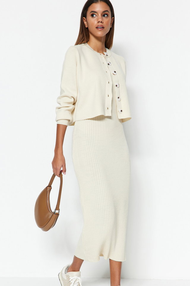 Stone - Stone Midi Basic Cardigan Dress TWOSS23EL00738