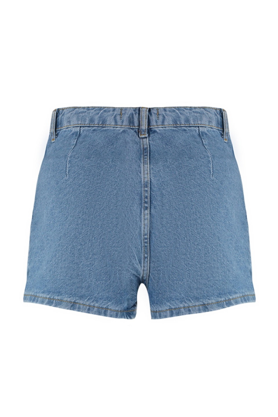 Pleated Regular Waist Mini Denim Shorts Skirt Twoss22Sr00163