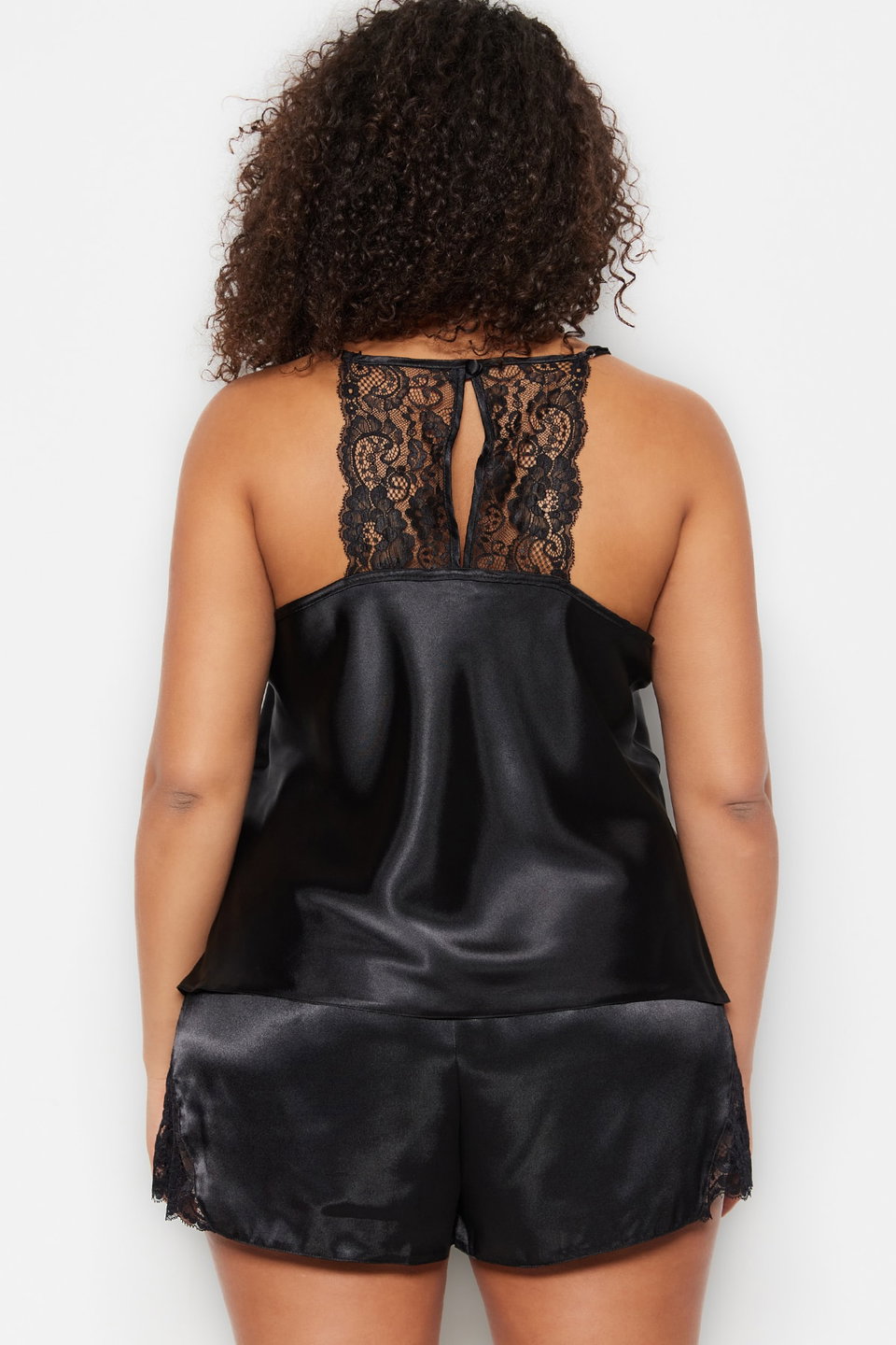 Lace Detailed Satin Woven Pajamas Set TBBSS23AI00020