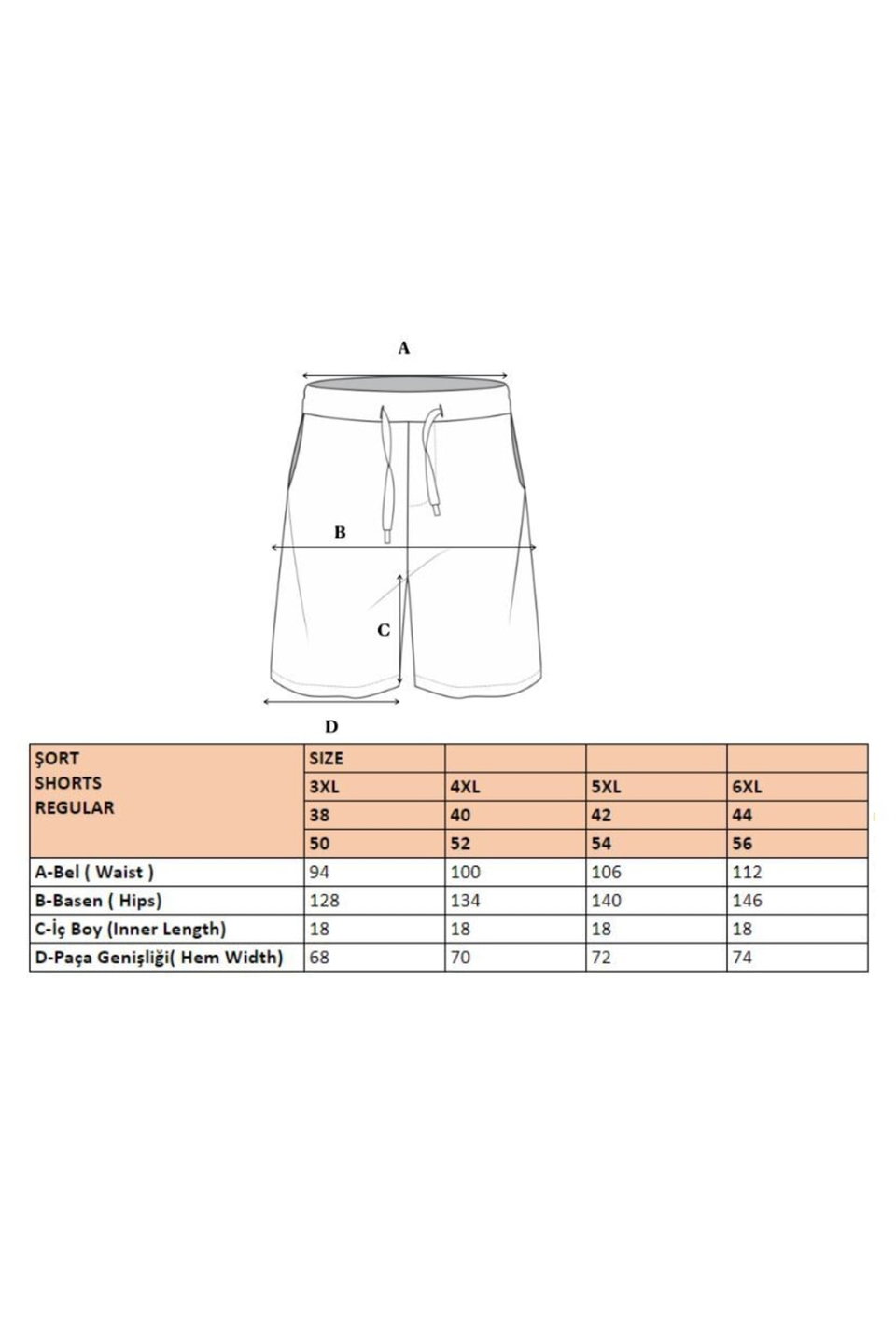 Plus Size Regular Cut Medium Length Elastic Waist Colored Paneled Shorts TMNSS23SR00046