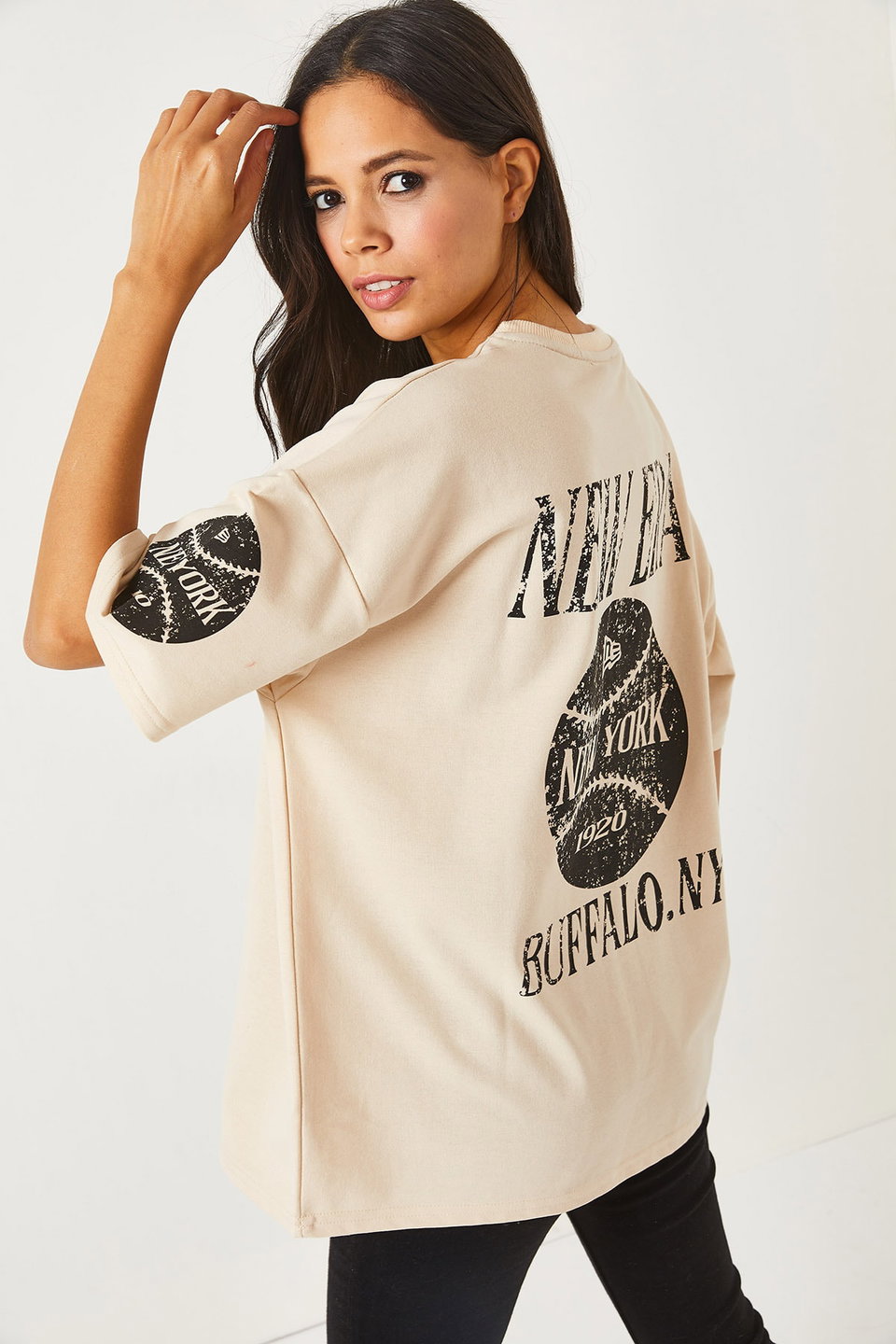 New York Front Back Printed 2 Thread Unisex Oversize T-Shirt TSH-19000696