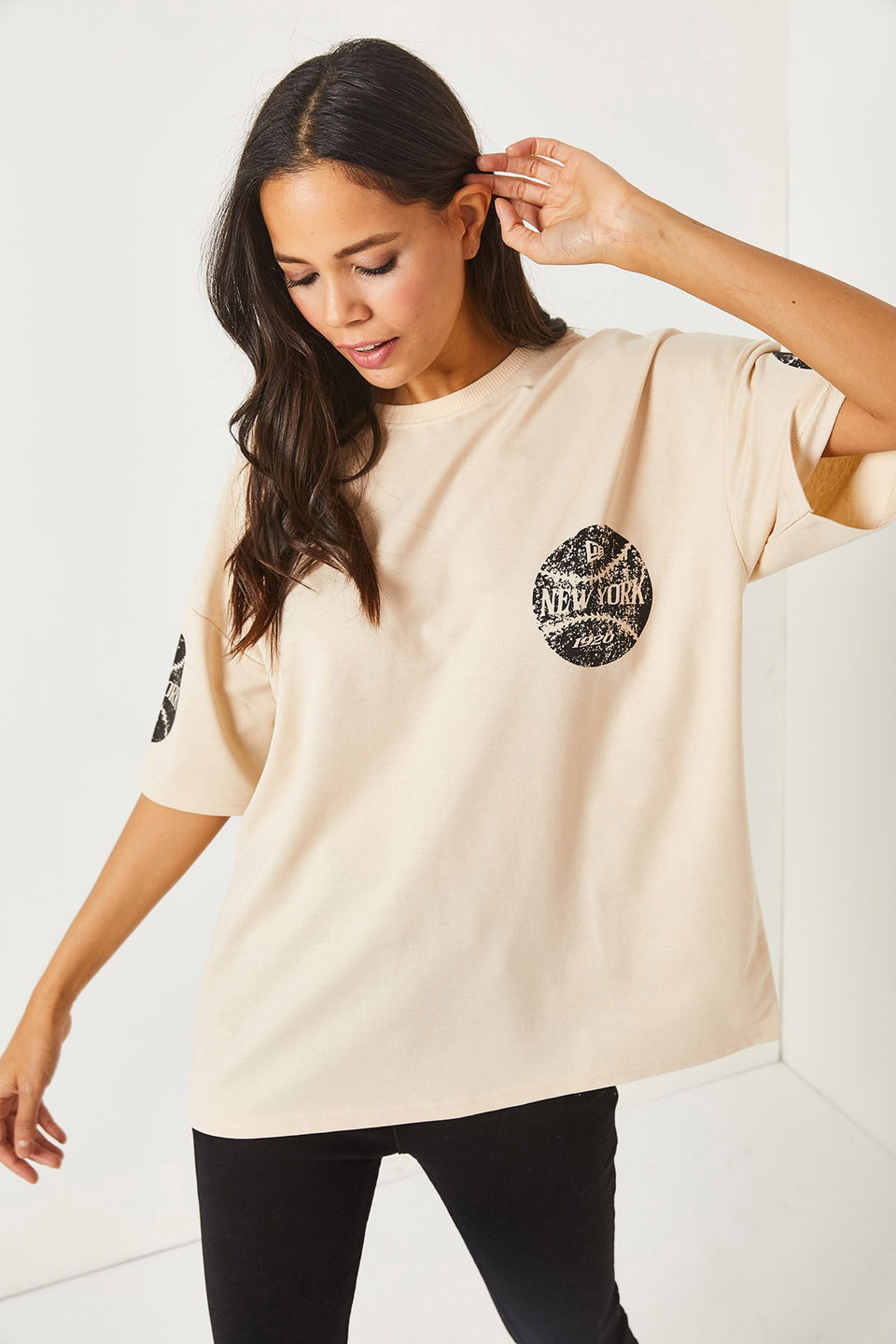 New York Front Back Printed 2 Thread Unisex Oversize T-Shirt TSH-19000696
