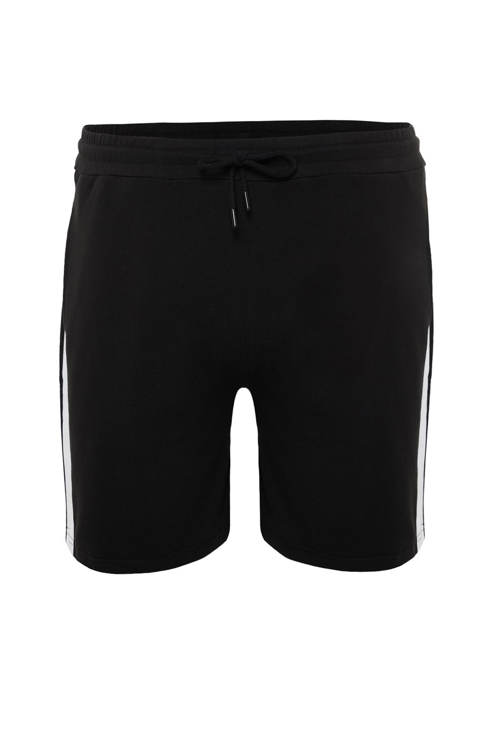 Plus Size Regular Cut Medium Length Elastic Waist Colored Paneled Shorts TMNSS23SR00046