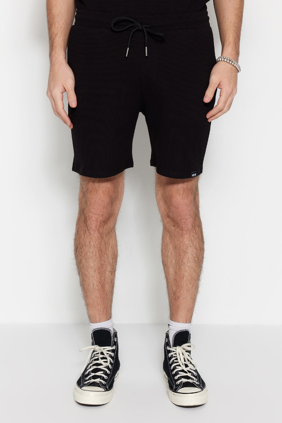 Premium Regular 100% Cotton Label Detailed Textured Shorts TMNSS23SR00032