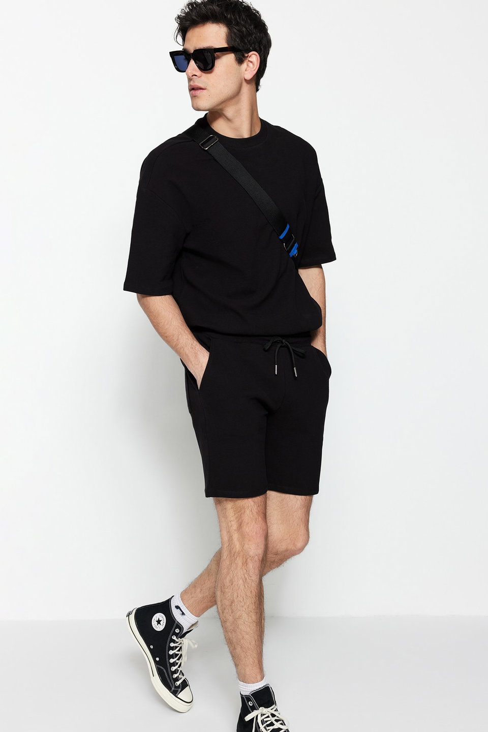 Premium Regular 100% Cotton Label Detailed Textured Shorts TMNSS23SR00032