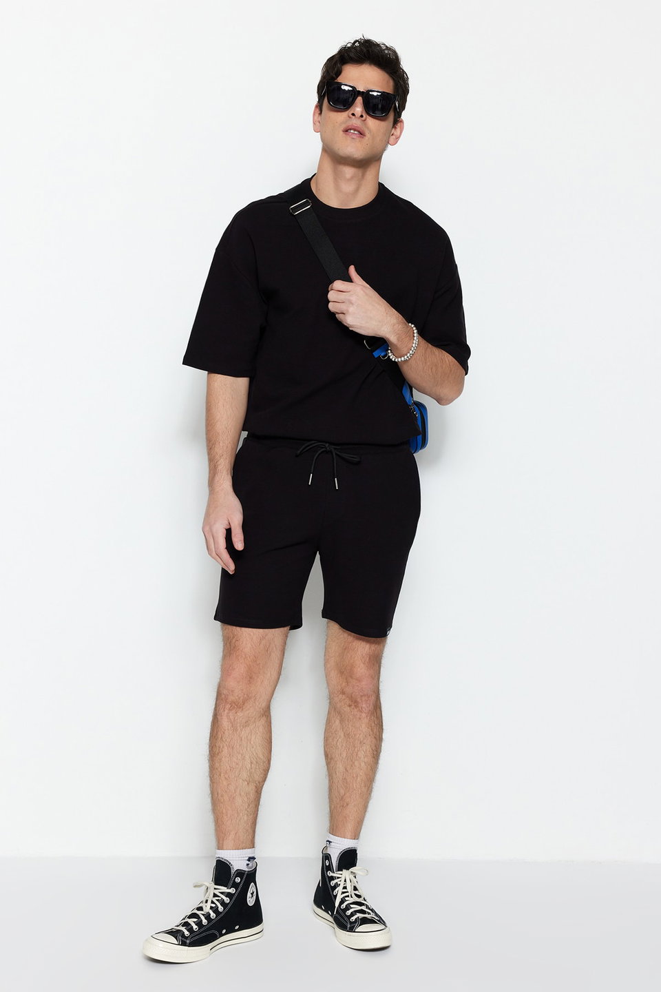 Premium Regular 100% Cotton Label Detailed Textured Shorts TMNSS23SR00032