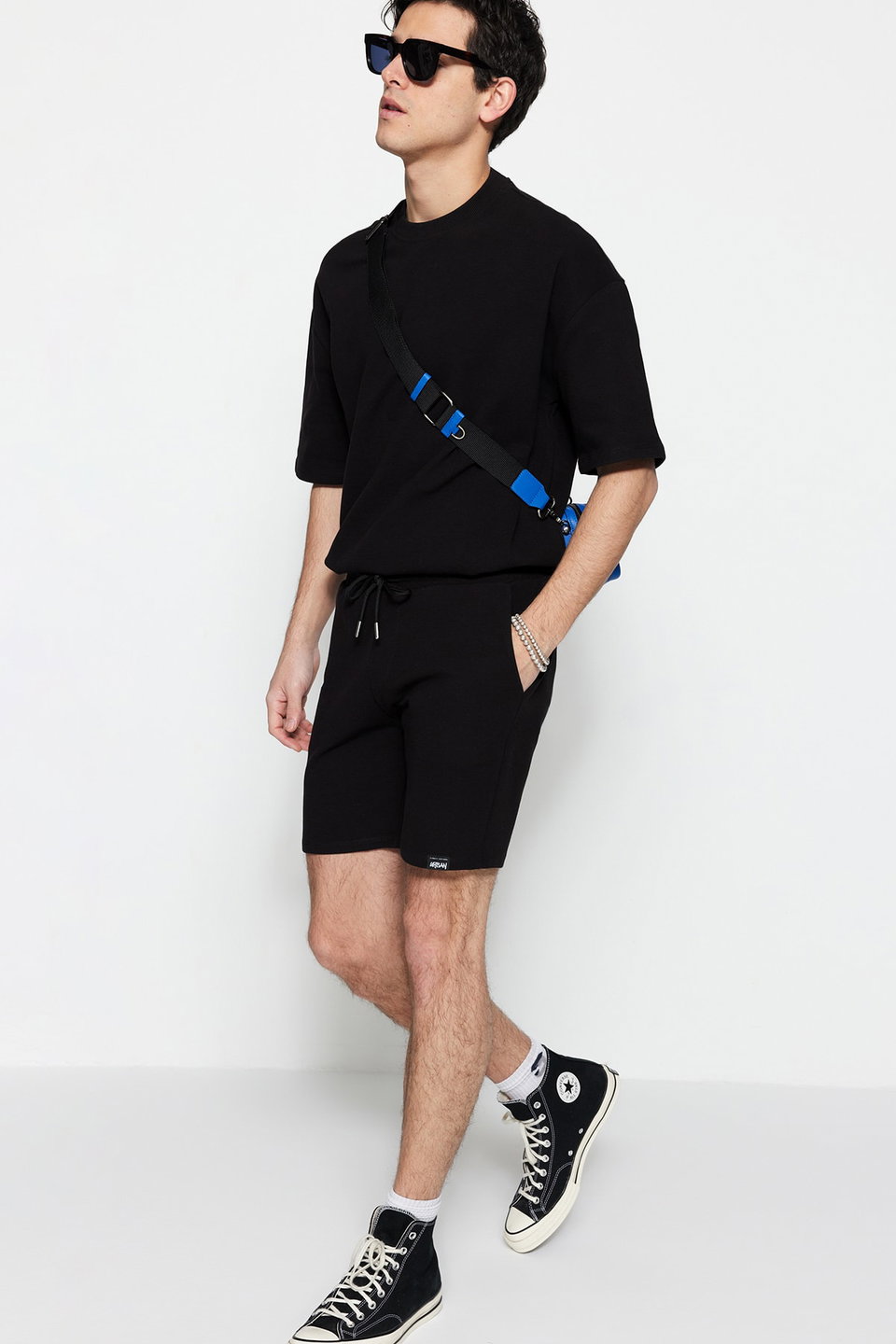 Premium Regular 100% Cotton Label Detailed Textured Shorts TMNSS23SR00032