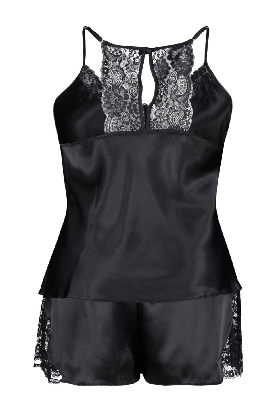 Lace Detailed Satin Woven Pajamas Set TBBSS23AI00020
