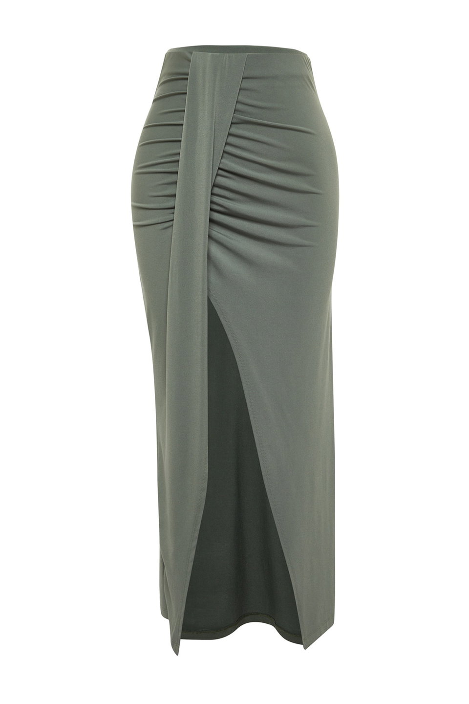 Body-fitting Maxi Knitted Slit Beach Skirt TBESS23ET00021