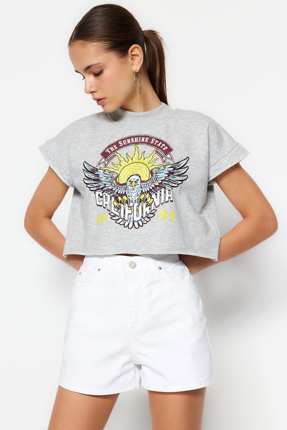 High Waist Mini Denim Shorts TWOSS23SR00155