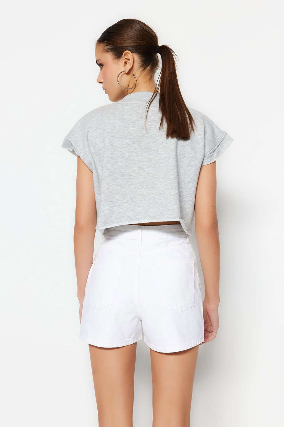 High Waist Mini Denim Shorts TWOSS23SR00155