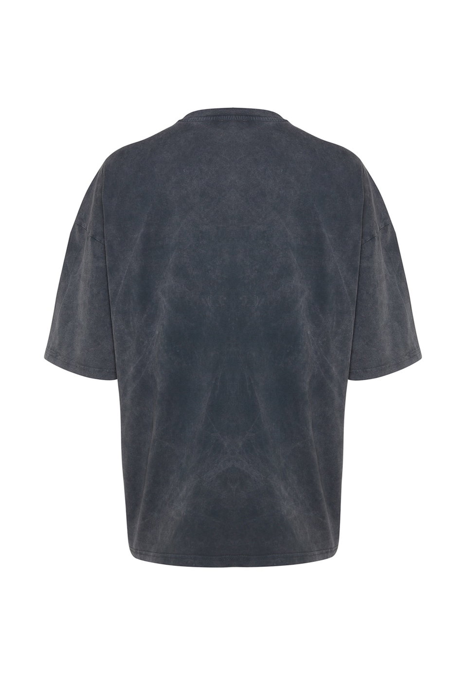 Oversize/Wide Cut Faded Effect Text Print 100% Cotton T-Shirt TMNSS23TS00174
