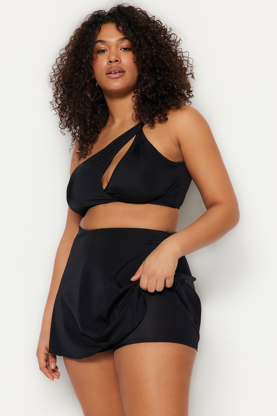 Short Skirted Mini Plus Size Bikini Bottom TBBSS23CR00015