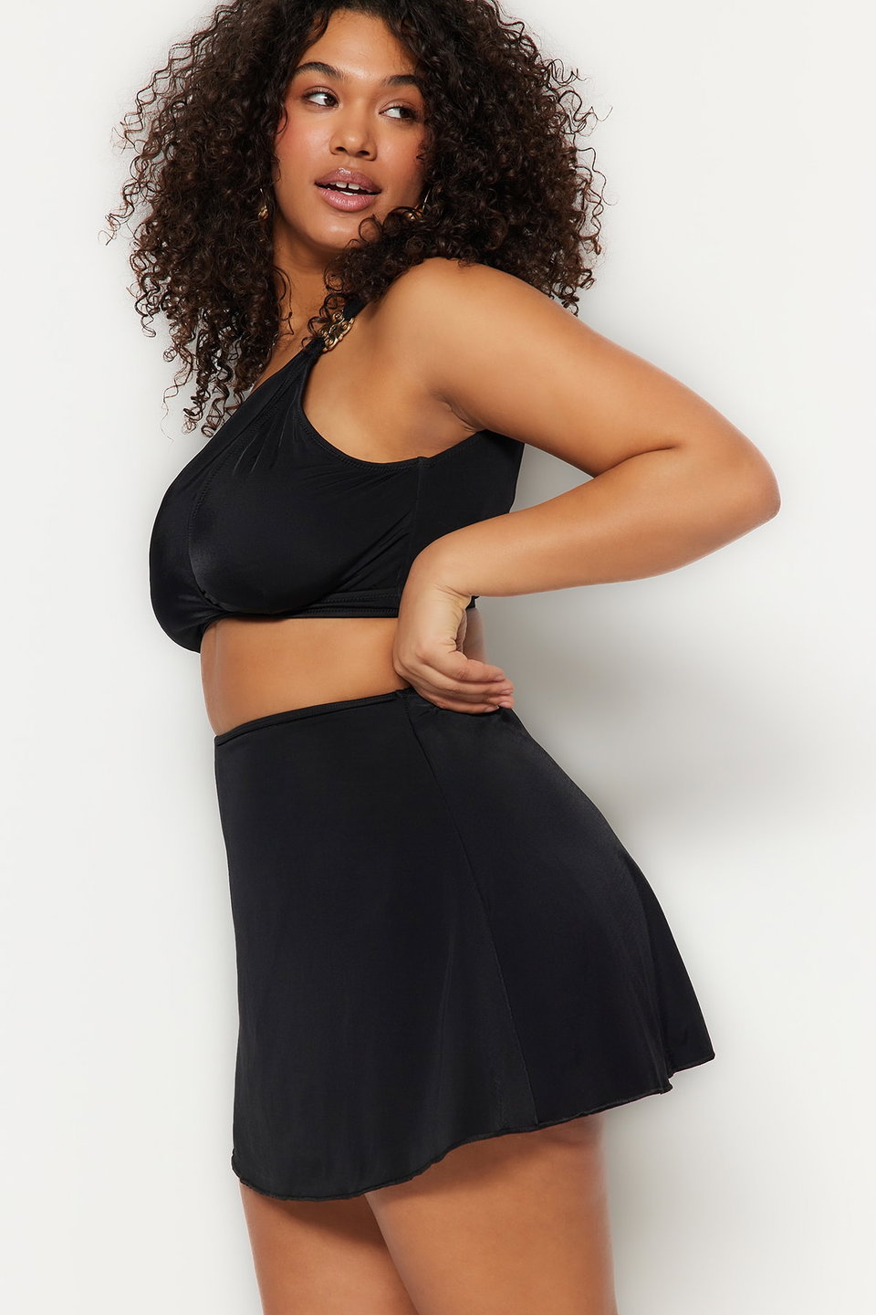Short Skirted Mini Plus Size Bikini Bottom TBBSS23CR00015