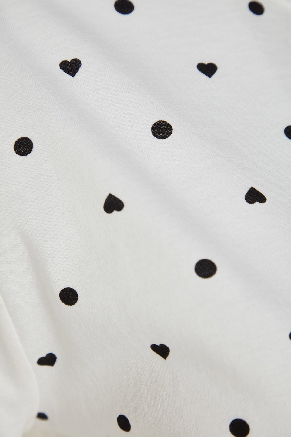 100% Cotton Polka Dot and Heart Shorts Knitted Pajama Set THMSS21PT1485