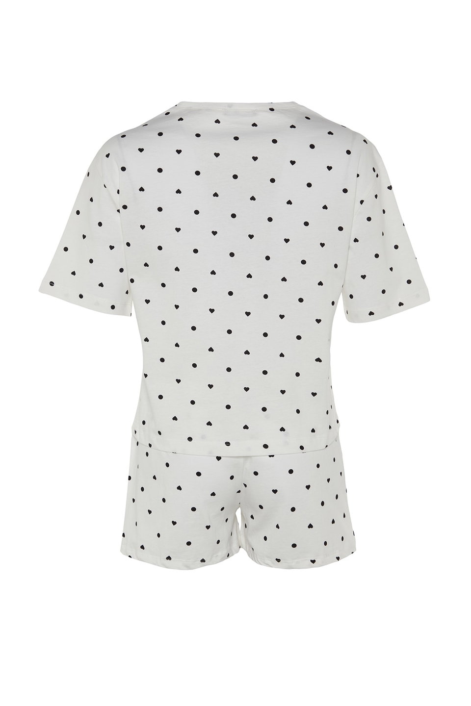 100% Cotton Polka Dot and Heart Shorts Knitted Pajama Set THMSS21PT1485