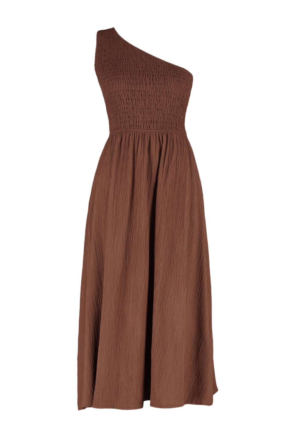 Waist Opening Top Size Gipeli One Shoulder Midi Woven Dress TWOSS23EL01830