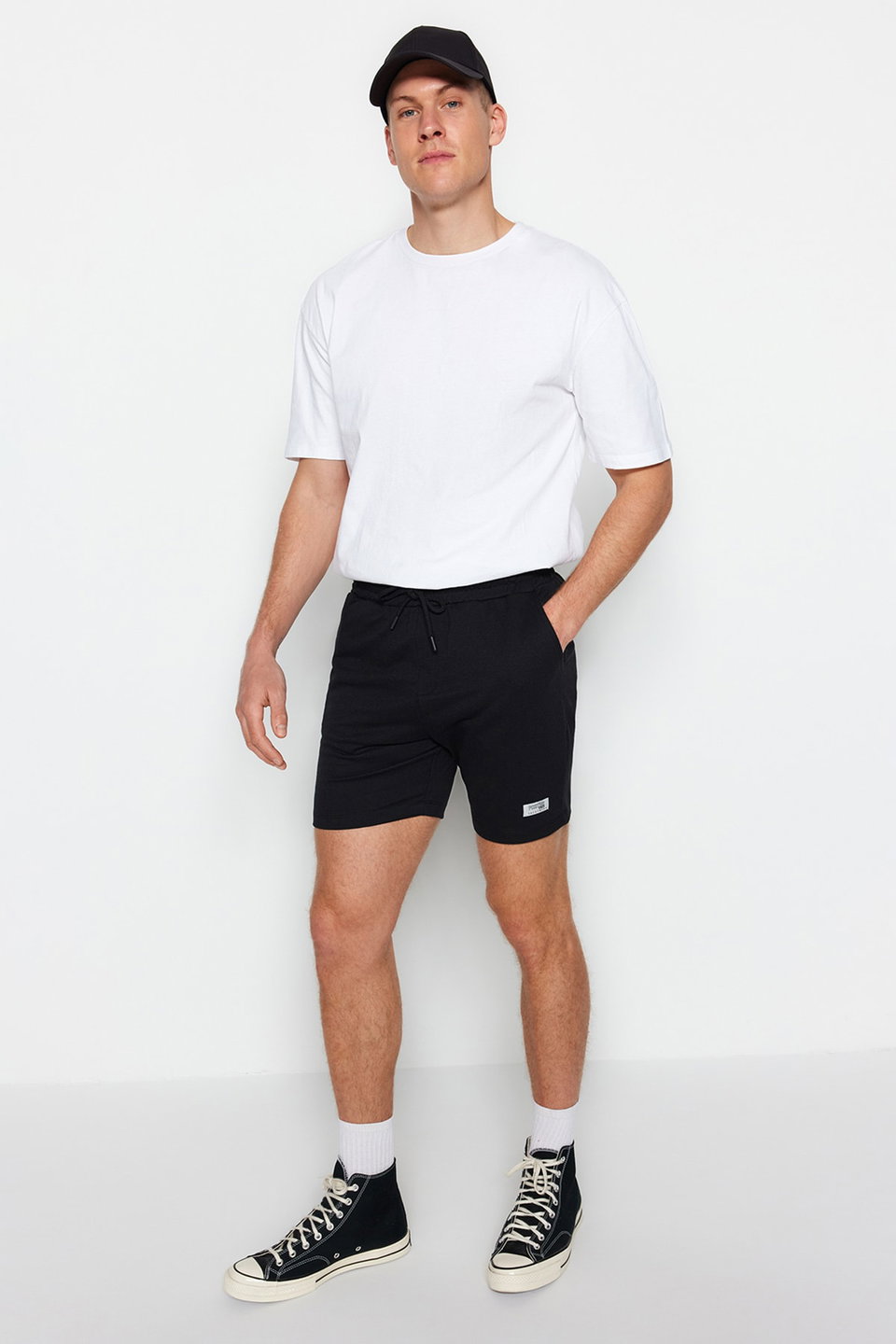 Regular Cut Label Appliqued Cotton Shorts TMNSS23SR00079