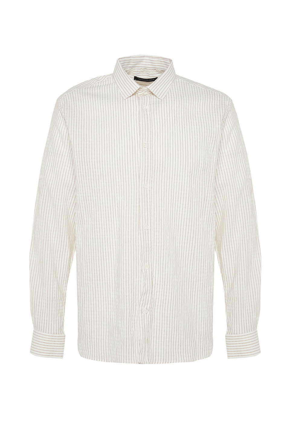 Camel Limited Edition Regular Fit Linen Blend Striped Shirt TMNSS23GO00134