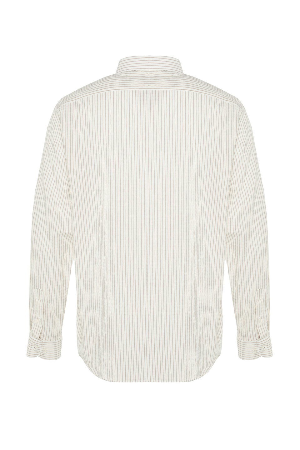 Camel Limited Edition Regular Fit Linen Blend Striped Shirt TMNSS23GO00134