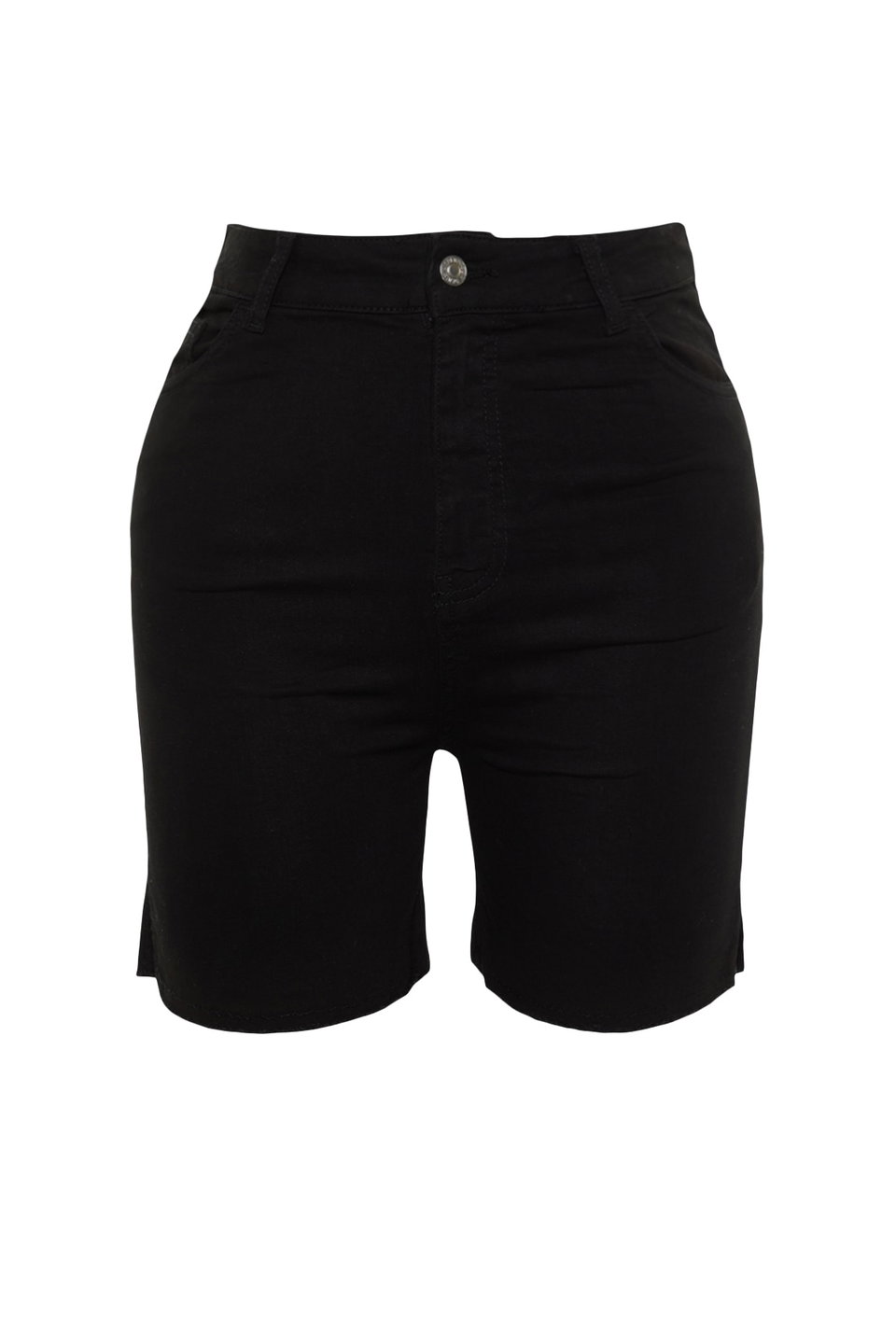 High Waist Flexible Skinny Denim Shorts & Bermuda TBBSS23AP0009 with Side Slits.