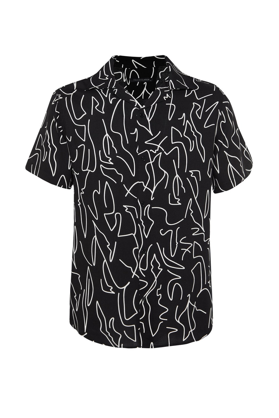 Regular Fit Open Collar Short Sleeve Flowy Geometric Summer Shirt TMNSS20GO0577