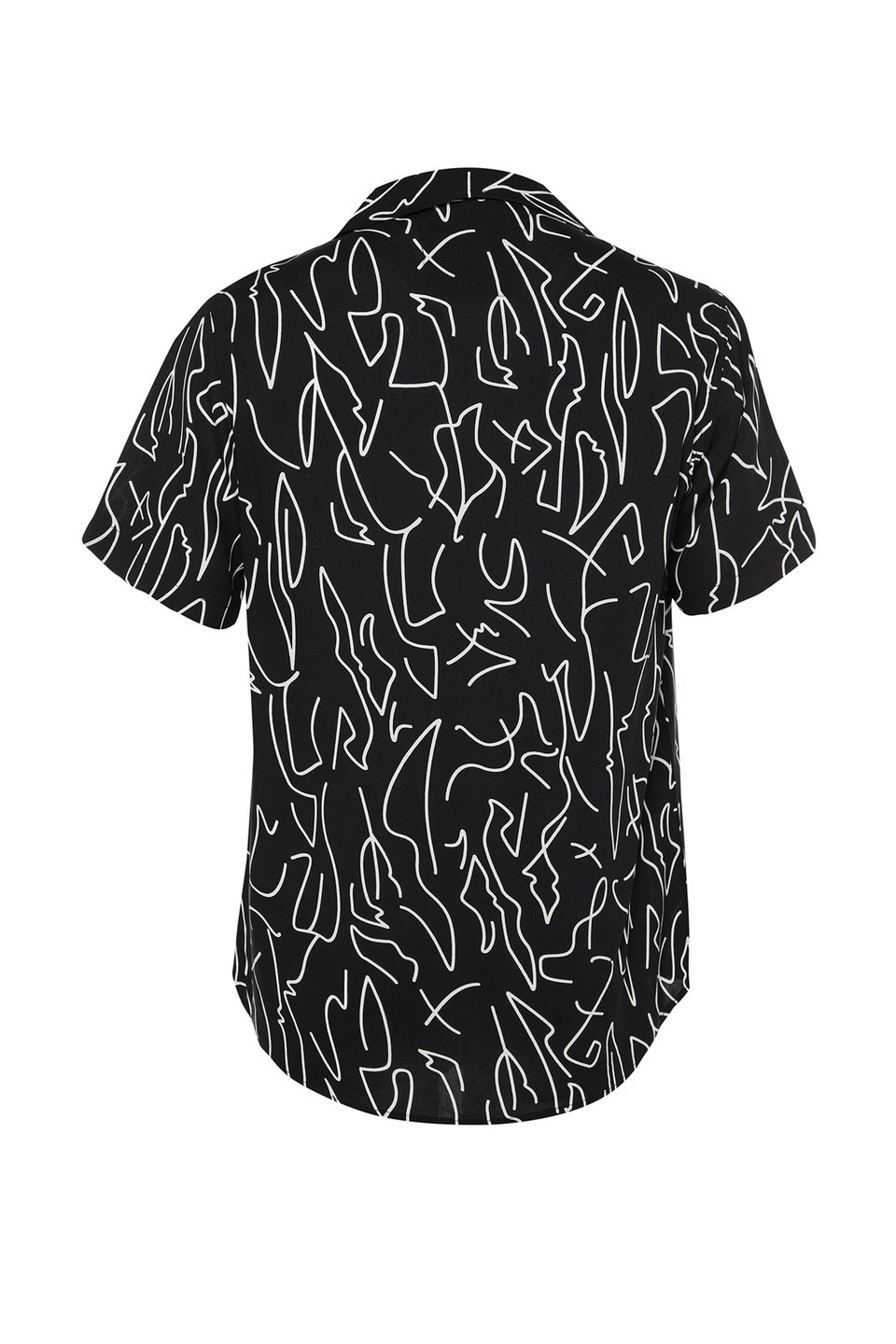 Regular Fit Open Collar Short Sleeve Flowy Geometric Summer Shirt TMNSS20GO0577