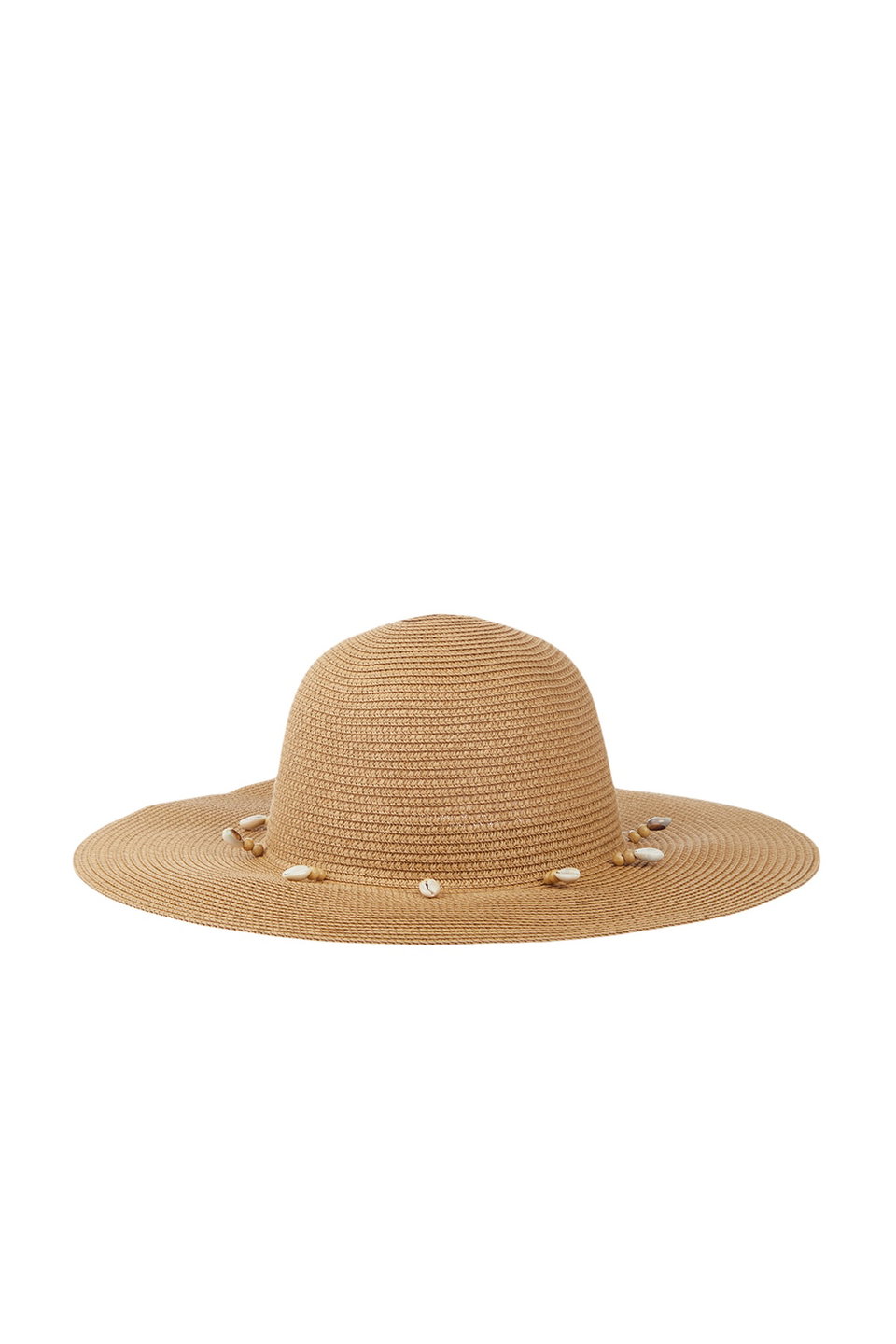 Camel Shell Detail Straw Hat for Women TWOSS23SP00011
