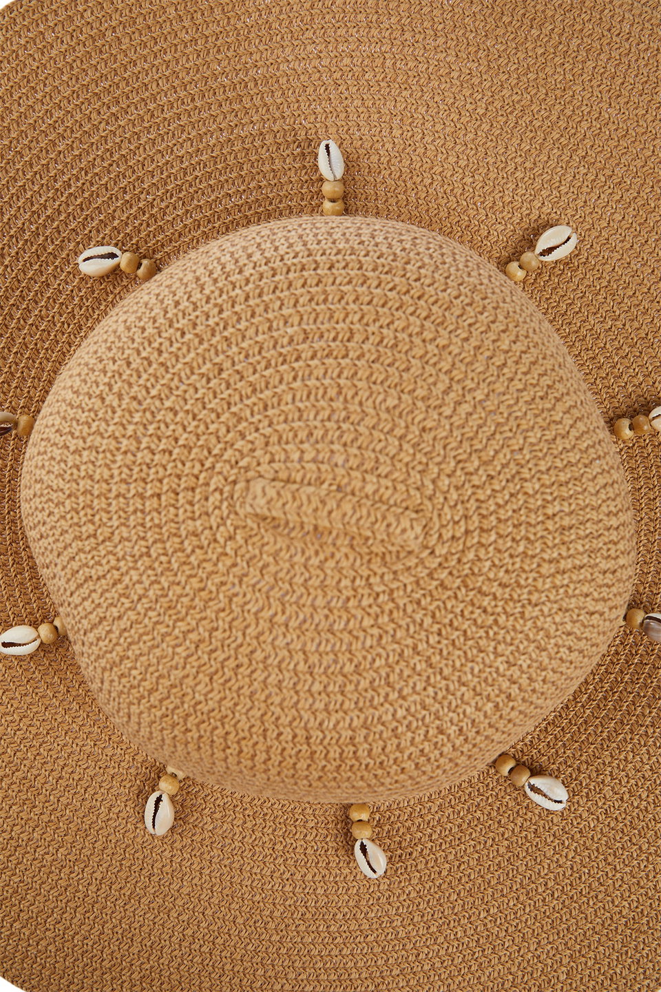 Camel Shell Detail Straw Hat for Women TWOSS23SP00011