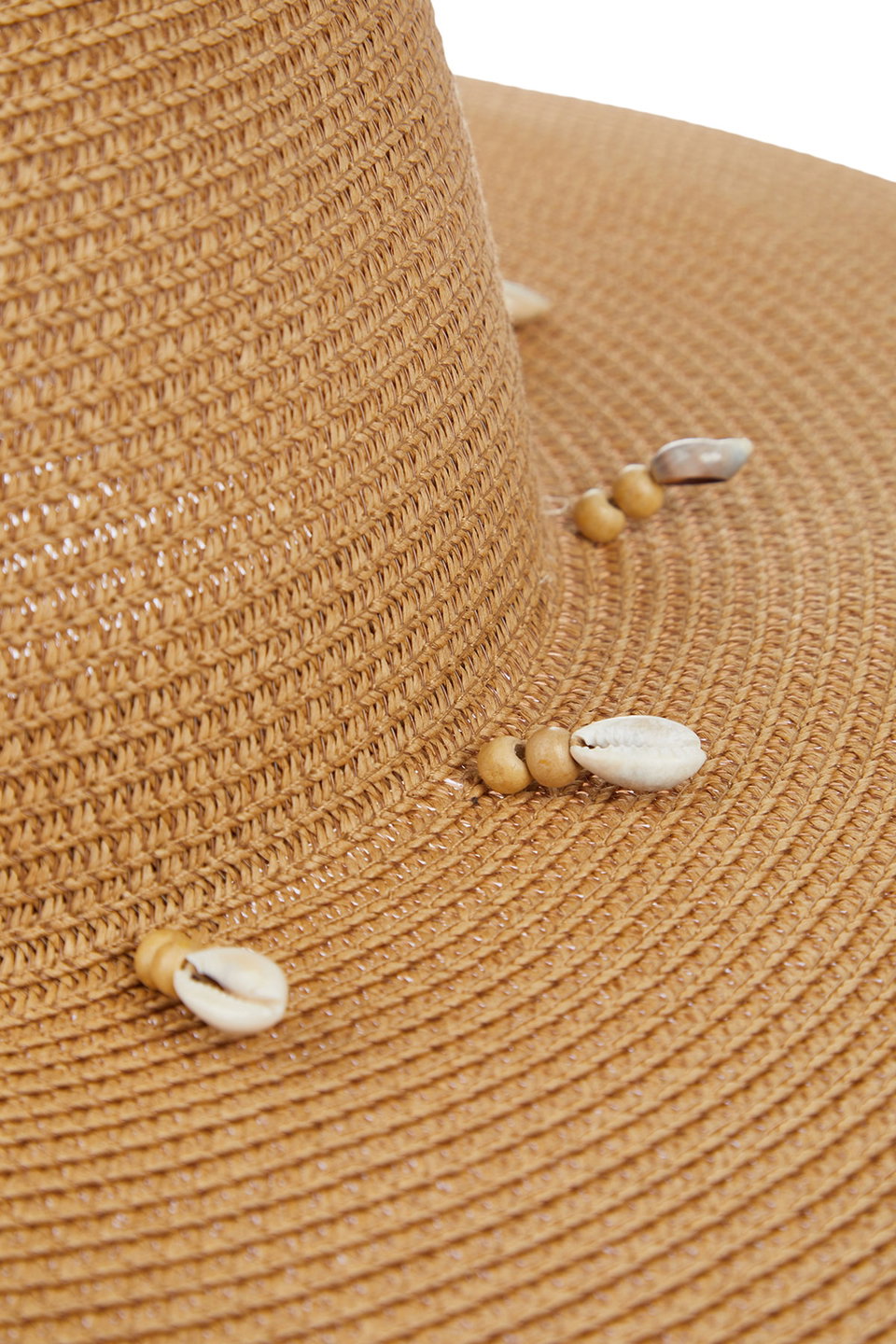 Camel Shell Detail Straw Hat for Women TWOSS23SP00011