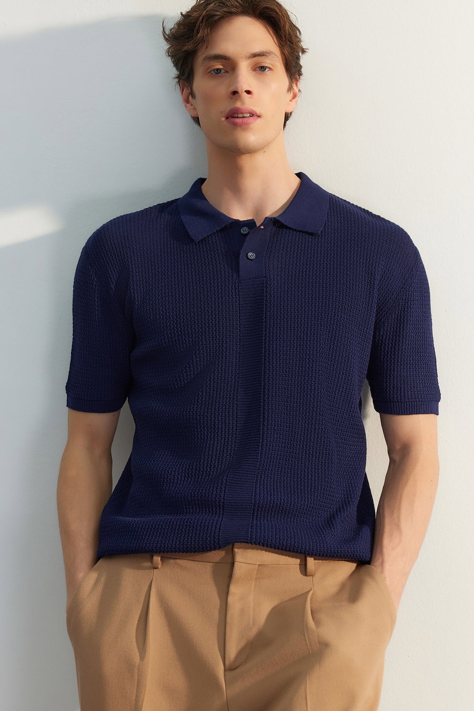 Limited Edition Relaxed Short Sleeve Knitwear Polo Neck T-shirt TMNSS23PO00025