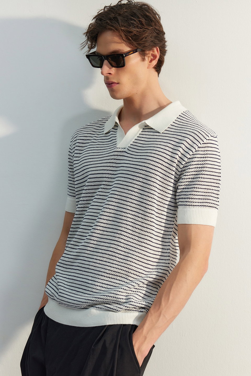 Limited Edition Relaxed Short Sleeve Polo Neck Knitwear T-shirt TMNSS23PO00026