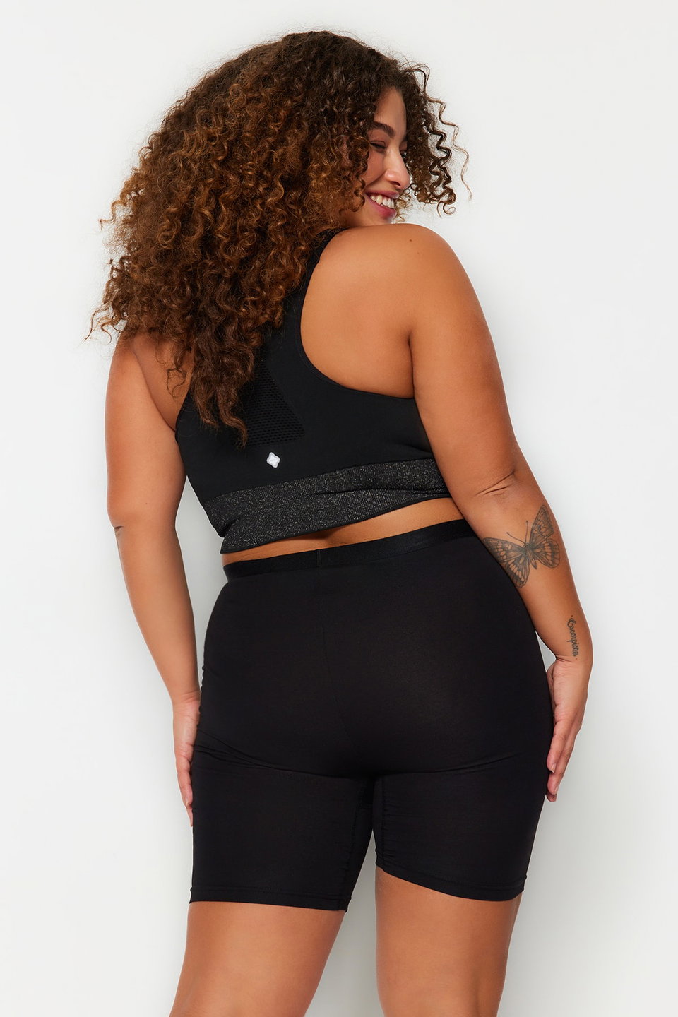 Short High Waist Knitted Plus Size Leggings TBBSS23BV00001