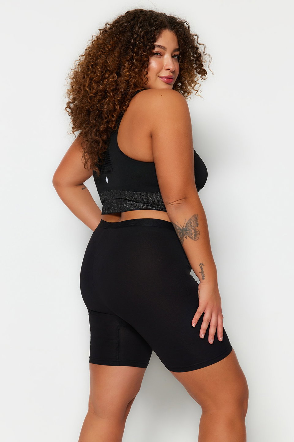 Short High Waist Knitted Plus Size Leggings TBBSS23BV00001