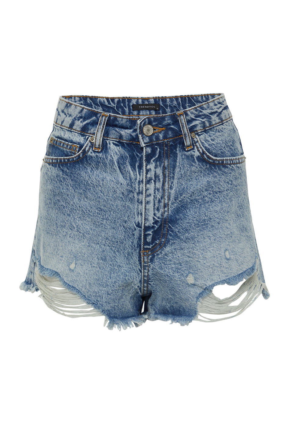 Ripped High Waist Mini Denim Shorts TWOSS23SR00207