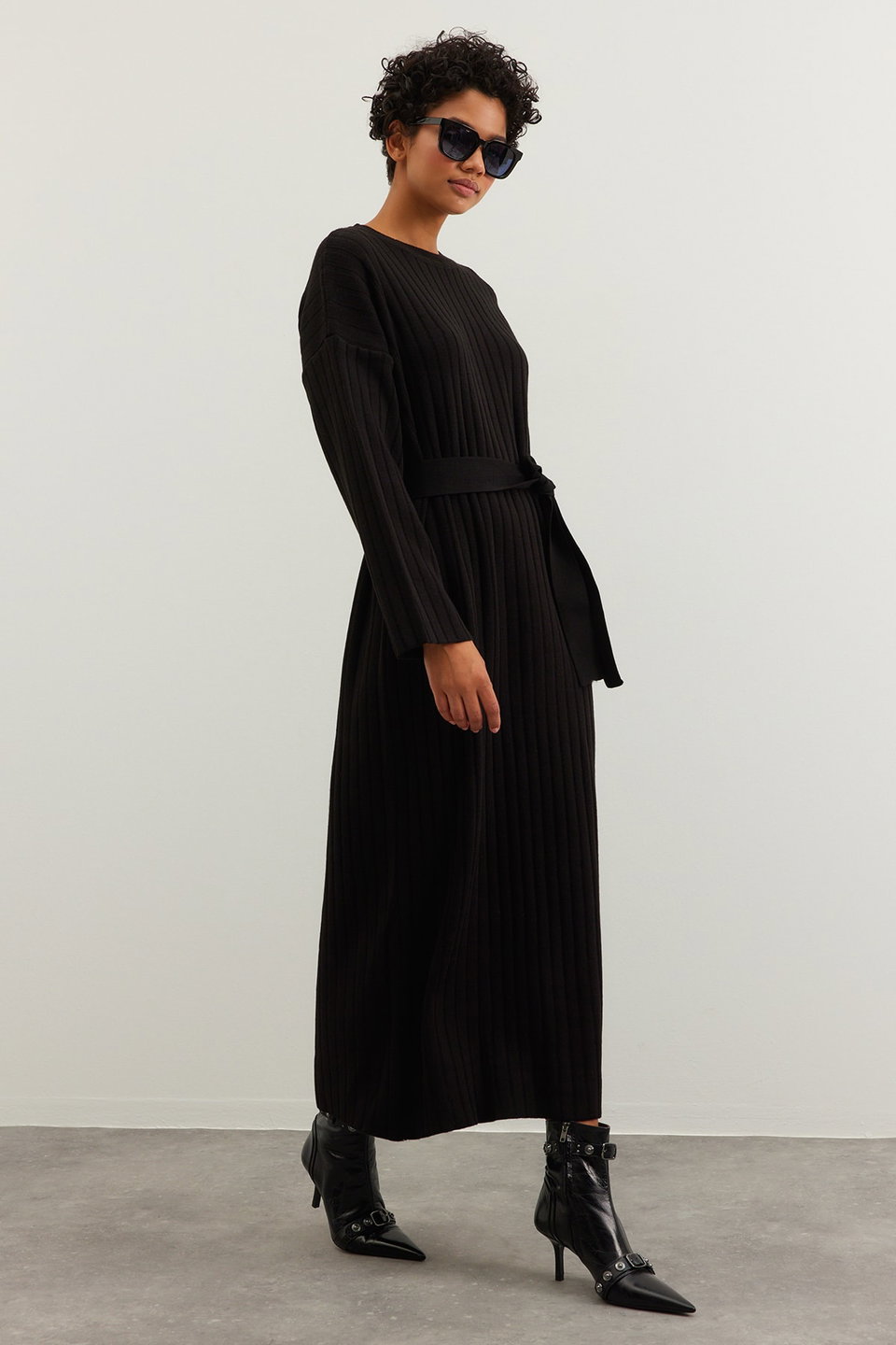 Belted Rib Knit Dress TCTAW24EB0000