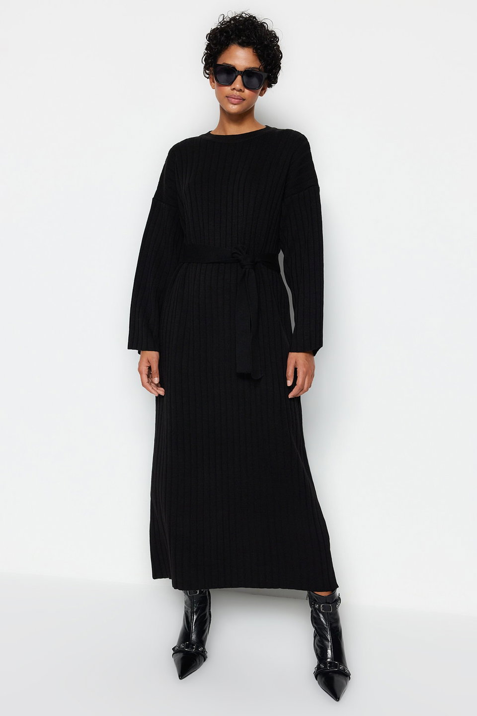 Belted Rib Knit Dress TCTAW24EB0000
