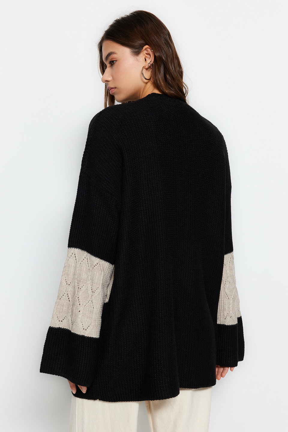 Openwork/Perforated Color Block Knit Knitwear Sweater TCTAW24AK00055
