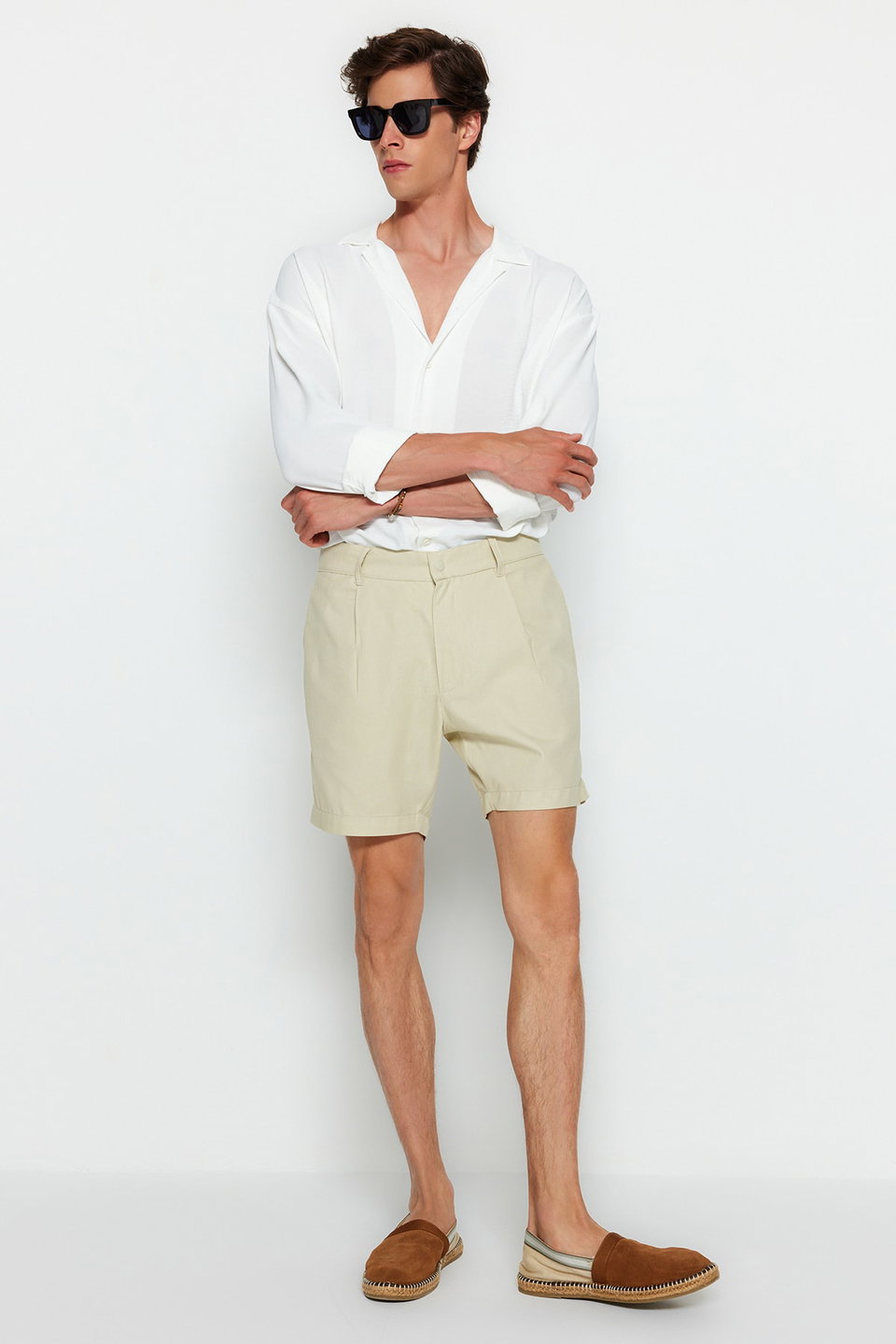 Regular Fit Canvas 100% Cotton Shorts & Bermuda TMNSS23SR00074
