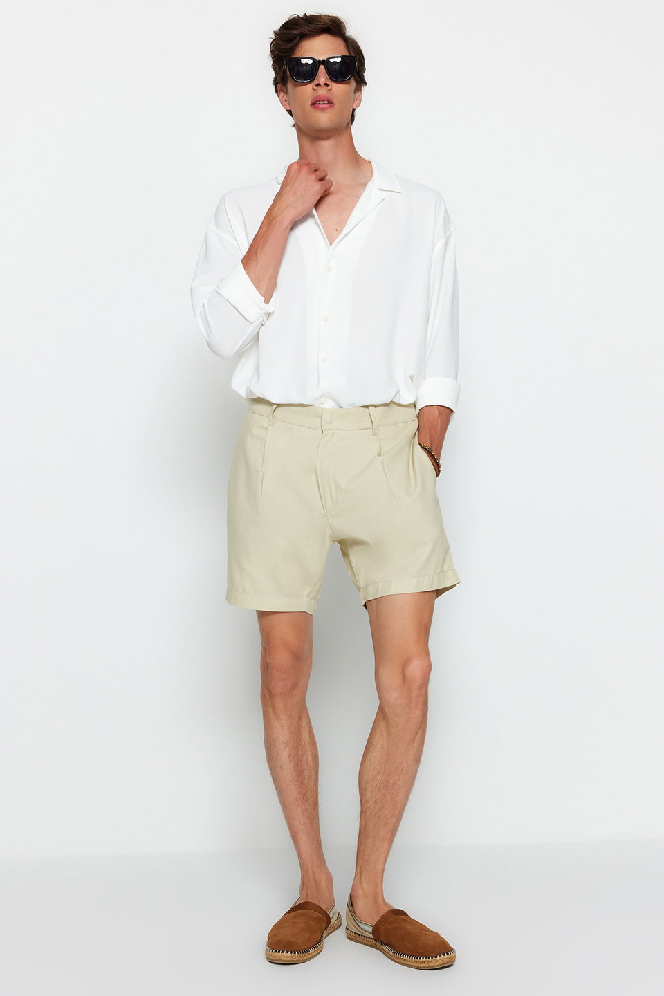 Regular Fit Canvas 100% Cotton Shorts & Bermuda TMNSS23SR00074