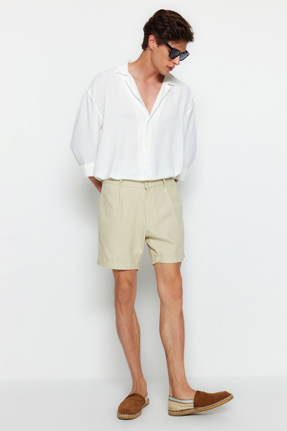 Regular Fit Canvas 100% Cotton Shorts & Bermuda TMNSS23SR00074