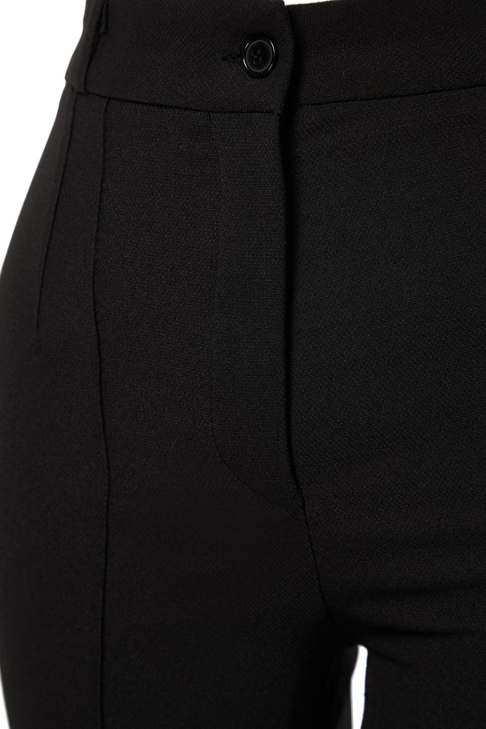 Straight/Straight Fit High Waist Ribbed Stitched Woven Trousers TWOSS21PL0093